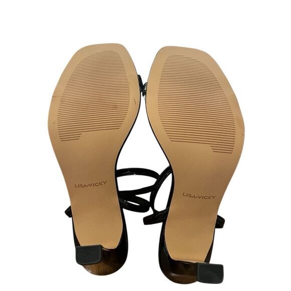 LISA VICKY - GRACE ANKLE STRAP SANDAL IN BLACK SIZE 8.5M  New With Box - Picture 8 of 9